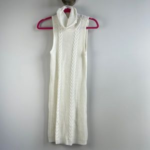 Cream sweater dress sleeveless knitted small